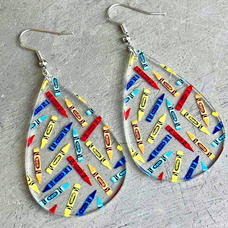 Wholesale Transparent acrylic earrings teardrop-shaped colorful earrings